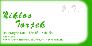 miklos torjek business card