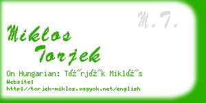 miklos torjek business card